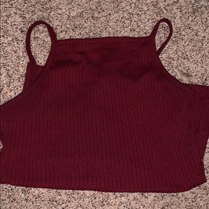BURGUNDY HALTER TOP SIZE L